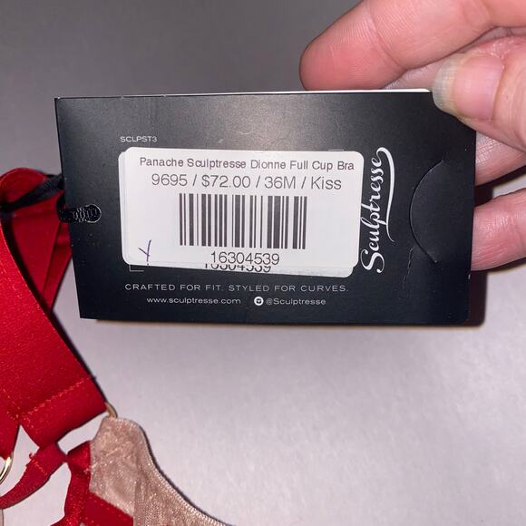 Sculptresse by Panache Dionne Full Cup Bra 36M NWT Kiss Print Sheer Mesh - Picture 3 of 5